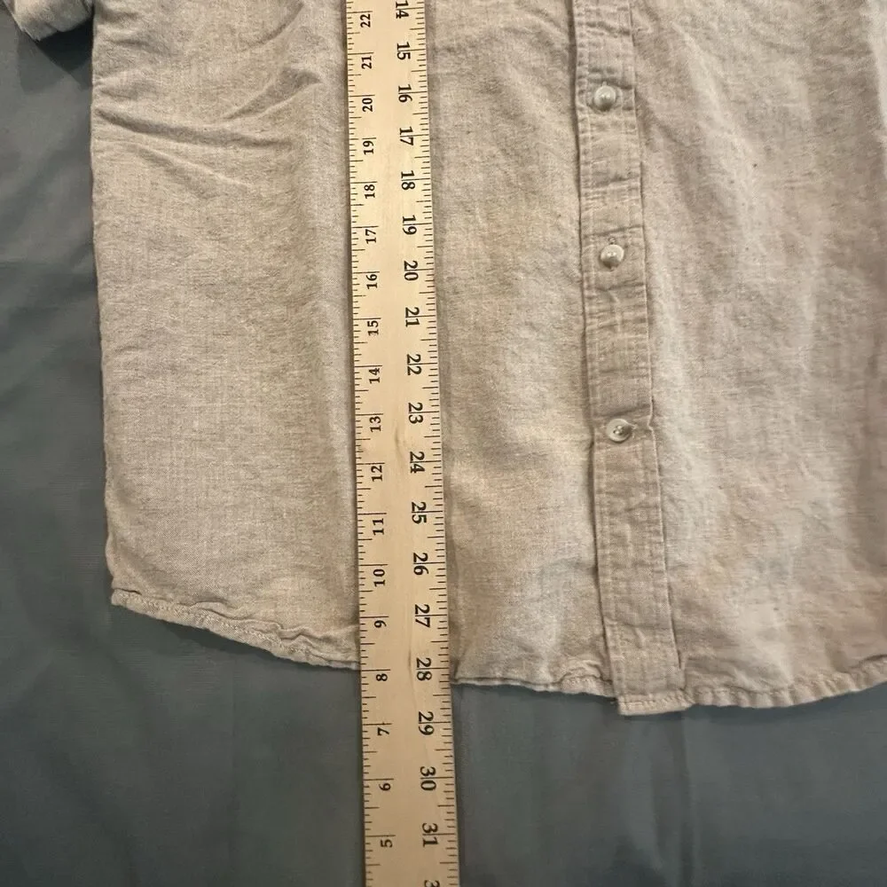 Banana Republic Shirt Mens L Slim Fit Linen Cotton Blend Button Front Beach
